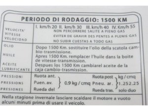 Aufkleber Einfahrvorschrift (ital.) Lambretta Li125-150
