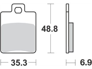 Bremsbelge MALOSSI Sport, S14,  48,8x35,3x6,9mm  mit ABE, e24 Prfzeichen