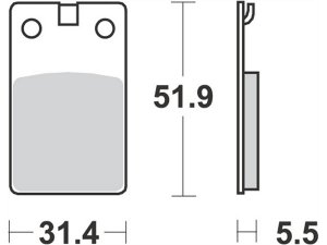 Bremsbelge MALOSSI MHR, S26,  51,9x34,4x5,5mm