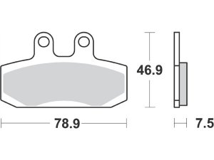 Bremsbelge MALOSSI MHR, S19,  46,9x78,9x7,5mm