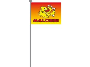 Flagge MALOSSI  farbig mit Malossi Lwe,  L 1350mm, B 980mm