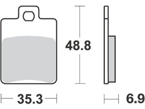 Bremsbelge MALOSSI Sport, S14, 48,8x35,3x6,9mm mit ABE, e24 Prfzeichen