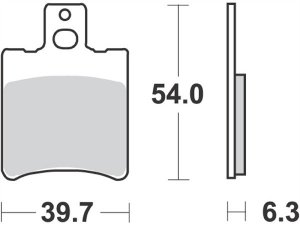 Bremsbelge MALOSSI MHR Synt,  S13,  Sintermetall, 54,0x39,7x6,3mm  mit ABE, e24 Prfzeichen