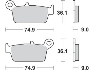 Bremsbelge MALOSSI Sport, S22,  36,1x74,9x9,0mm