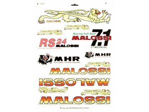 Aufkleberset MALOSSI Logo, Schriftzug 10-teilig, L 350mm, B 200mm